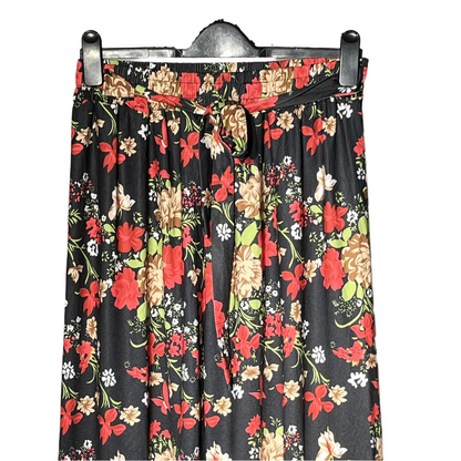 Black with pink and green floral Ladies Trouser #1064