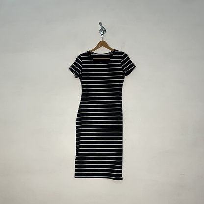 Black & White Striped Women Bodycon Dress #3195