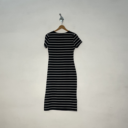Black & White Striped Women Bodycon Dress #3195