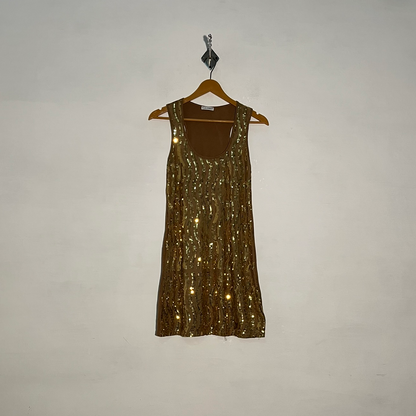 A. de Zarina Women's Maxi Dress Dark Camel & Yellow #3223