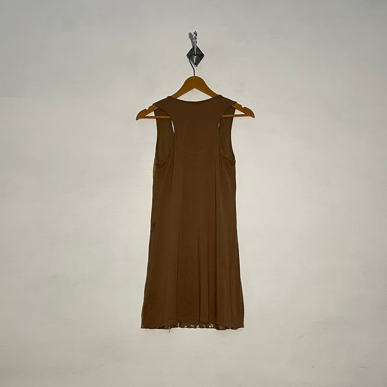 A. de Zarina Women's Maxi Dress Dark Camel & Yellow #3223