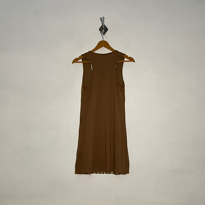 A. de Zarina Women's Maxi Dress Dark Camel & Yellow #3223