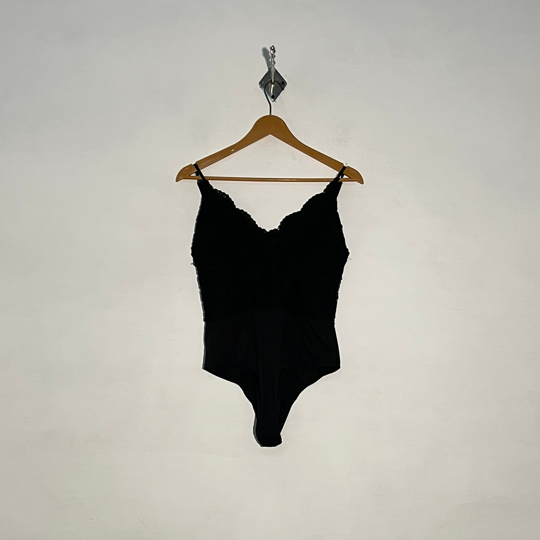 Primark Women's Black Bodysuit Casual Preloved #3231