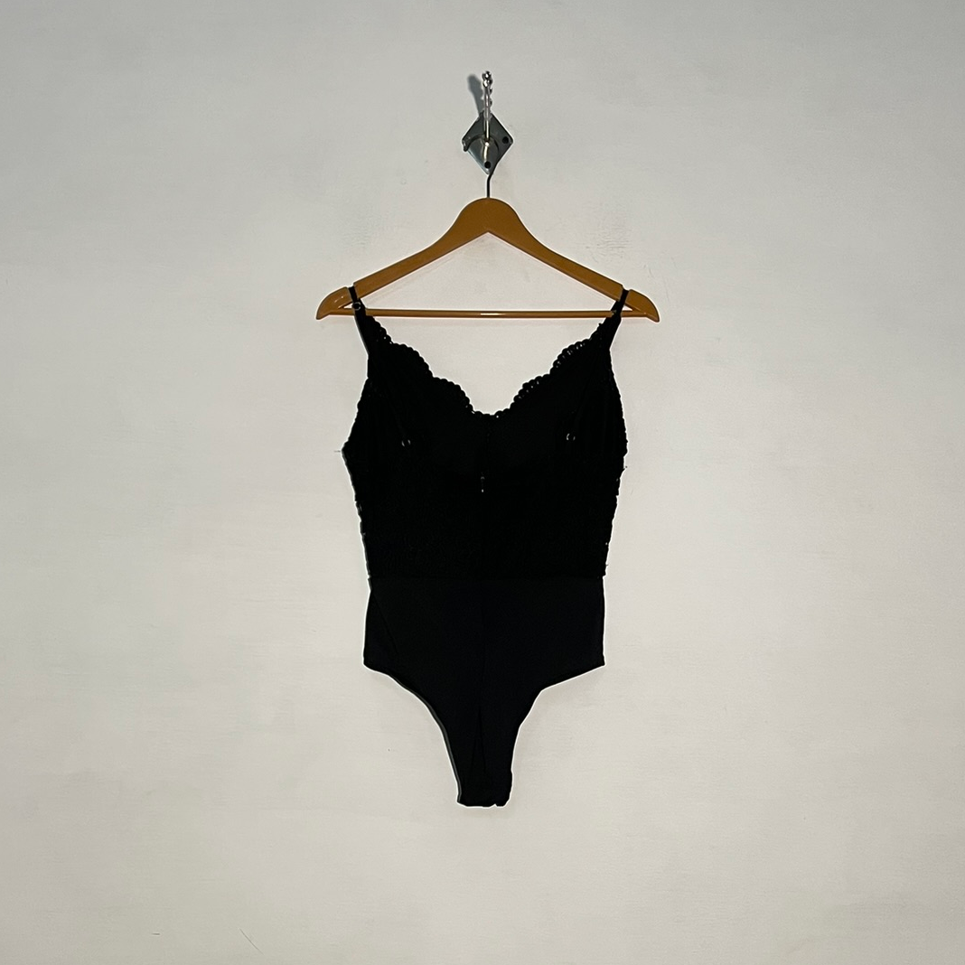 Primark Women's Black Bodysuit Casual Preloved #3231