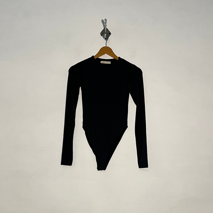 Pull&Bear Women's Black Bodysuit Casual Preloved #3240
