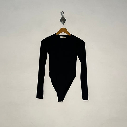 Pull&Bear Women's Black Bodysuit Casual Preloved #3240