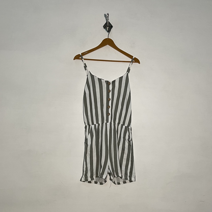White & Gray Lining Women's Body Suit – Preloved #3225