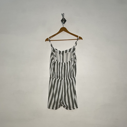White & Gray Lining Women's Body Suit – Preloved #3225