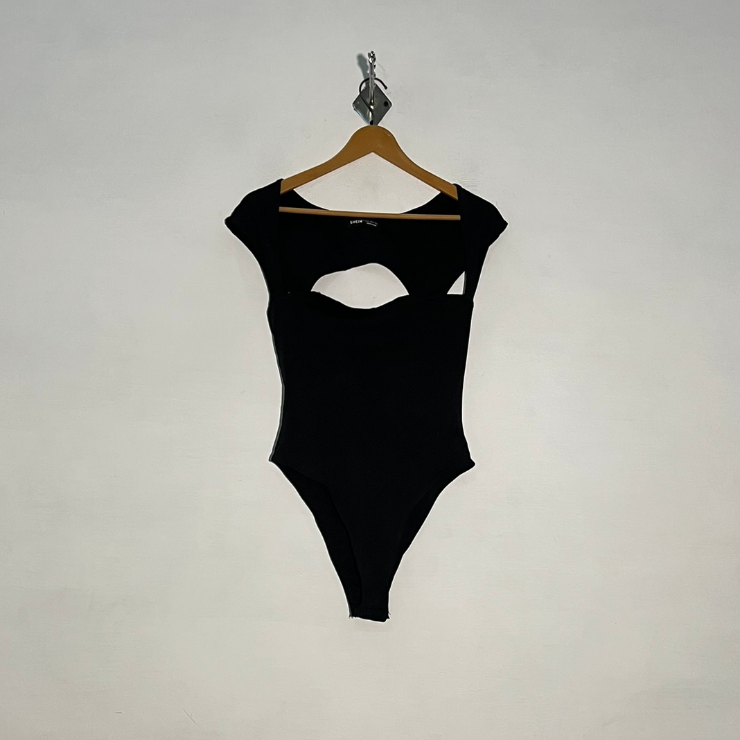 Shein Women's Black Bodysuit Casual Preloved #3228