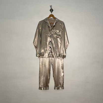 Beige Metallic Women's Comfortable Night Suit – Preloved #3220