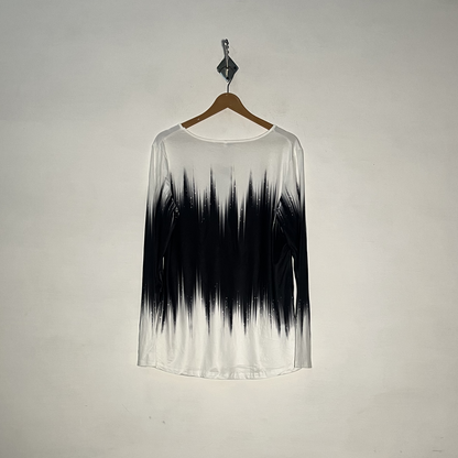 White & Black Printed Women's Casual T-Shirt – Preloved #3265