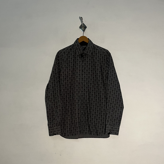 Autograph Men's Floral Dress Shirt – Gray & Brown Preloved #3277