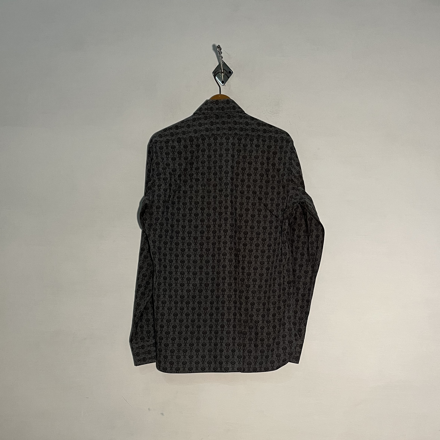 Autograph Men's Floral Dress Shirt – Gray & Brown Preloved #3277