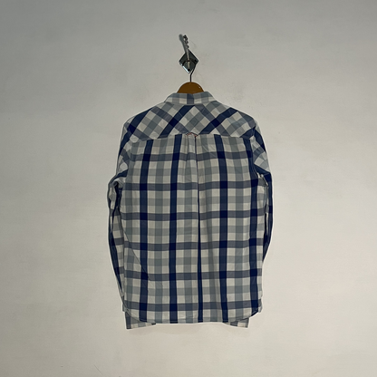 Tommy Hilfiger Men's Checked Dress Shirt – Dark Blue & White Preloved #3281