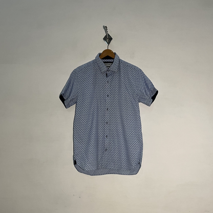 Specture Men's Printed Dress Shirt – Sky Blue & Blue Preloved #3280