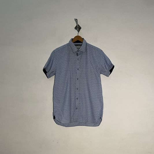 Specture Men's Printed Dress Shirt – Sky Blue & Blue Preloved #3280