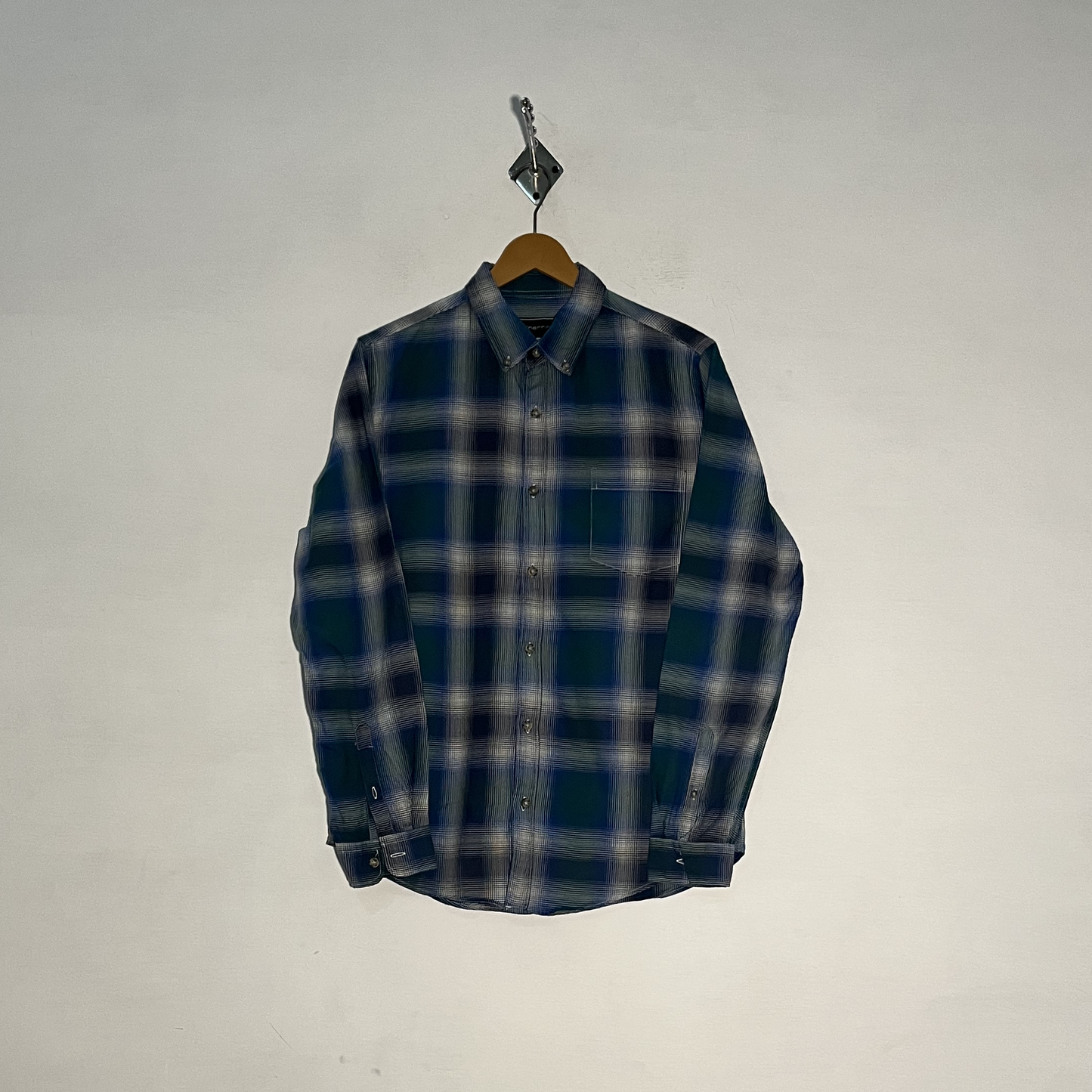 Red Herring Men's Checked Dress Shirt – Blue, Green & White Preloved #3283
