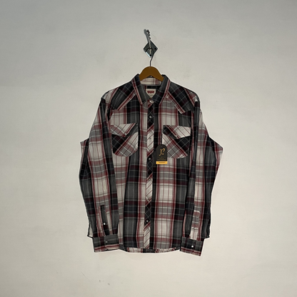 Levi's Men's Checked Dress Shirt – Red, White & Black Preloved #3284