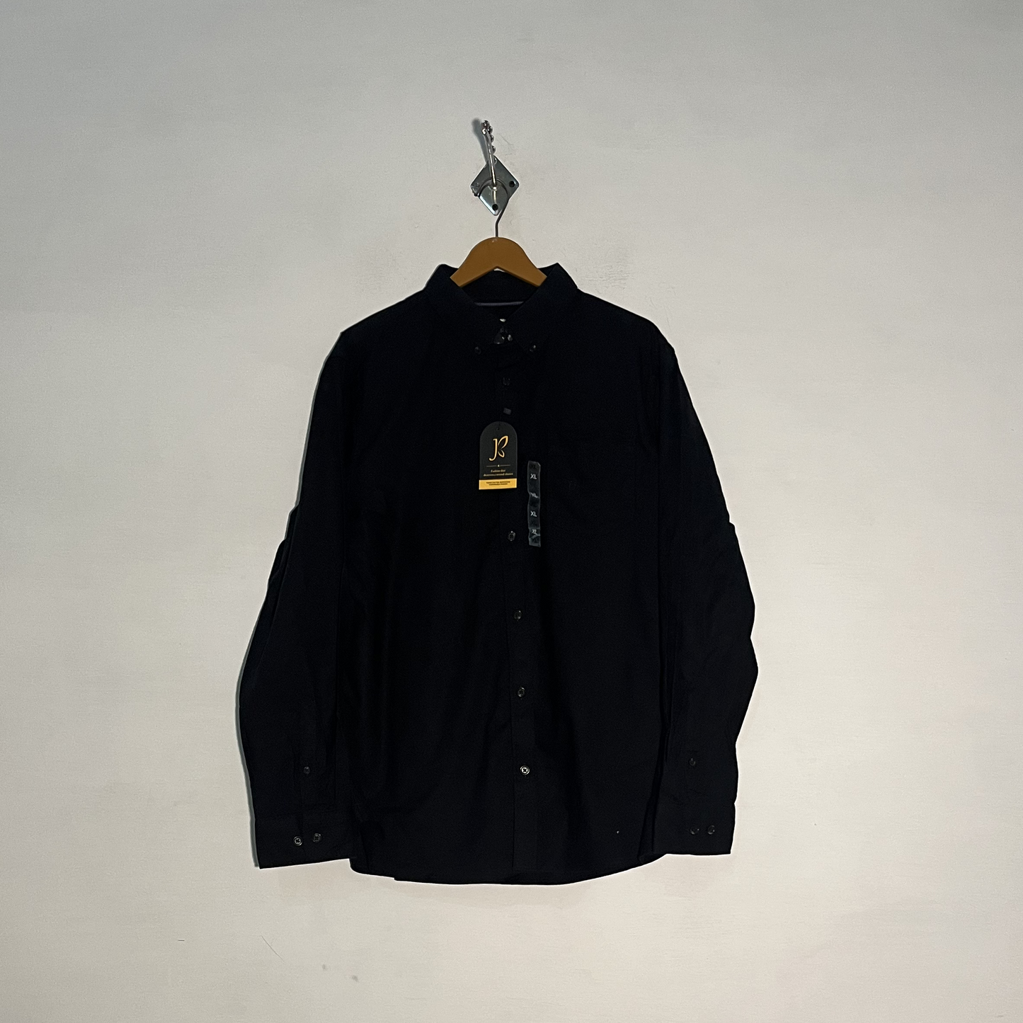 M&S Men's Solid Dress Shirt – Black Preloved #3282