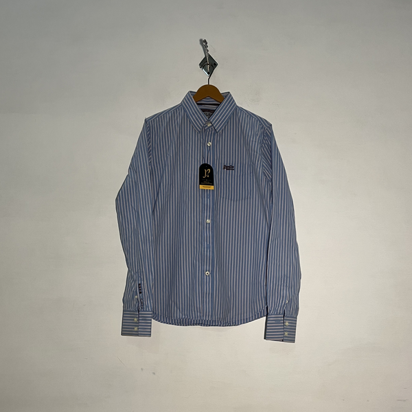 Superdry Shirt Shop Men's Striped Dress Shirt – Sky Blue & Baby Pink Preloved #3290