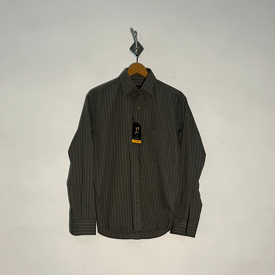 Burberry Men's Dress Shirt – Mehndi & Off White Lining Preloved #3305