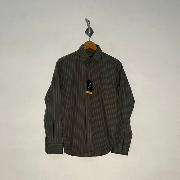 Burberry Men's Dress Shirt – Mehndi & Off White Lining Preloved #3305