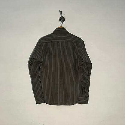 Burberry Men's Dress Shirt – Mehndi & Off White Lining Preloved #3305
