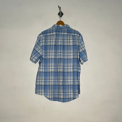 Ralph Lauren Men's Dress Shirt – Sky Blue & White Check Preloved #3313