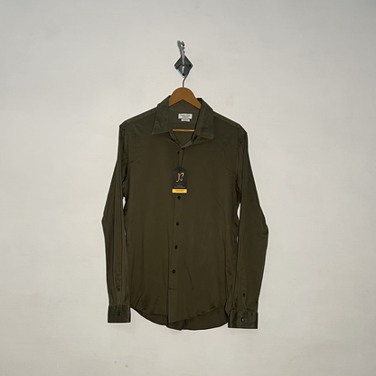 Zara Man Men's Dress Shirt Army Green Preloved Casual Wear #3330