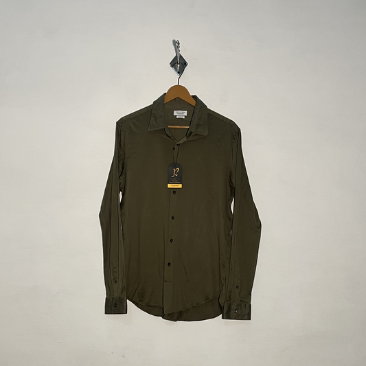 Zara Man Men's Dress Shirt Army Green Preloved Casual Wear #3330