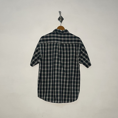 Polo by Ralph Lauren Men's Dress Shirt Dark Blue White Green Check #3343