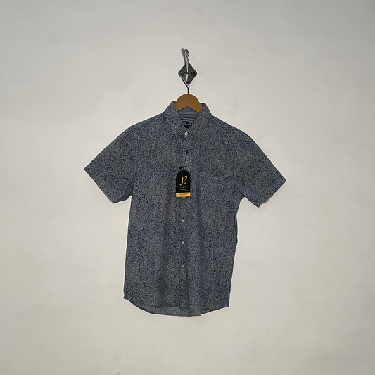 Tommy Hilfiger Men's Dress Shirt Blue White Print Preloved #3342