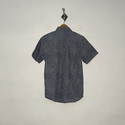Tommy Hilfiger Men's Dress Shirt Blue White Print Preloved #3342