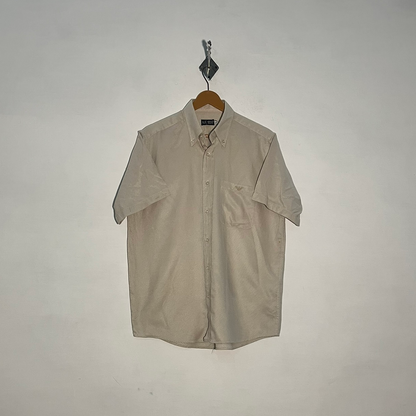 AJ Armani Men's Dress Shirt Off White Lining Preloved #3412