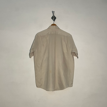 AJ Armani Men's Dress Shirt Off White Lining Preloved #3412