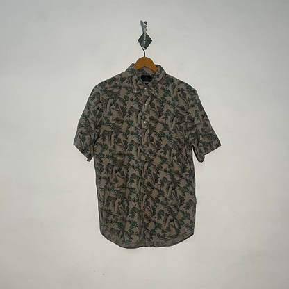 Simon Carter Men's Dress Shirt Mehandi Green Floral Preloved #3397