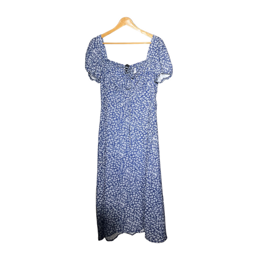 Blue and white Women's Long Dress #1234