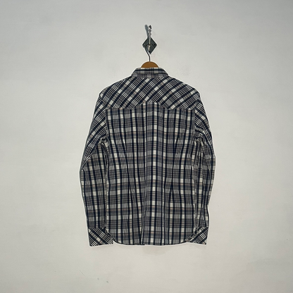 Levi Strauss Men's Dress Shirt Dark Blue & White Check #3410