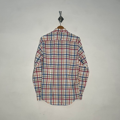 Tommy Hilfiger Men's Dress Shirt White Blue Pink Check #3408