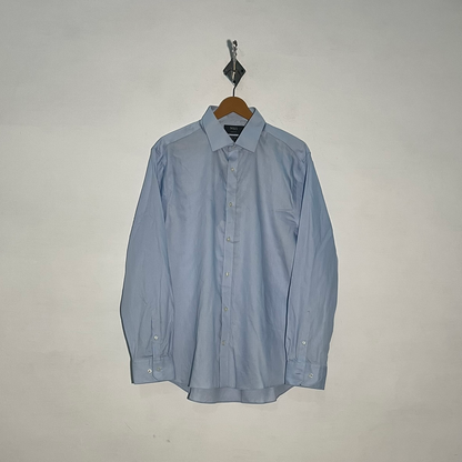M&S Men's Dress Shirt Sky Blue Preloved #3407
