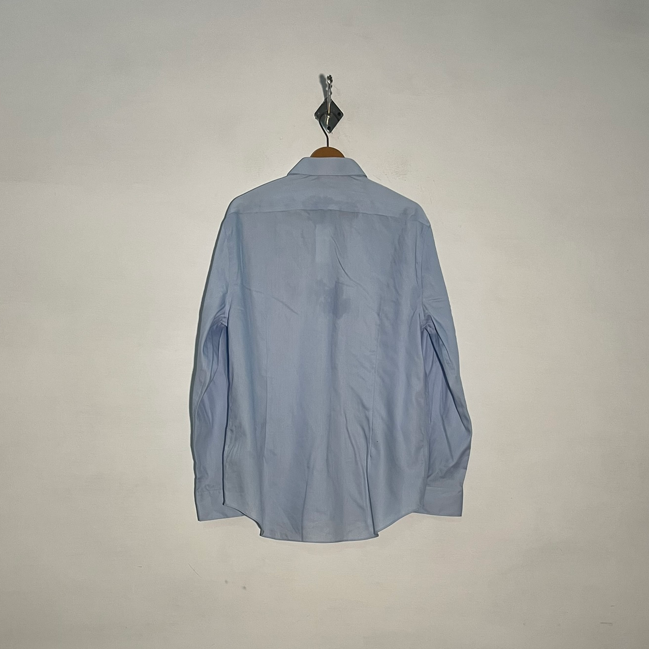 M&S Men's Dress Shirt Sky Blue Preloved #3407