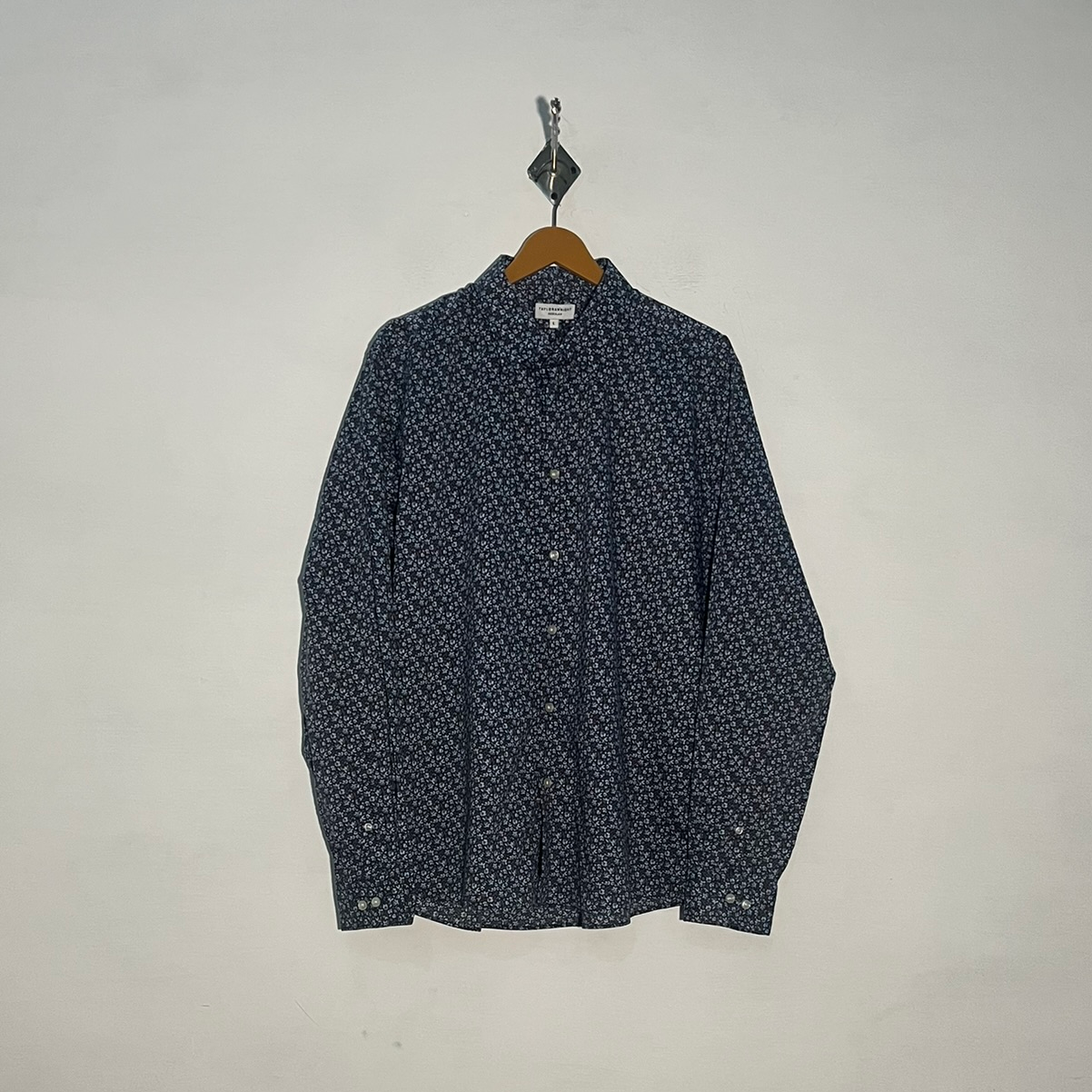 Taylor & Wright Men's Dress Shirt Dark Blue Floral #3406