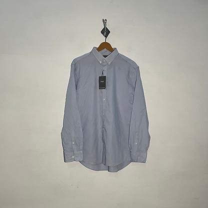 M&S Men's Dress Shirt Sky Blue Preloved #3405