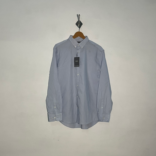 M&S Men's Dress Shirt Sky Blue Preloved #3405