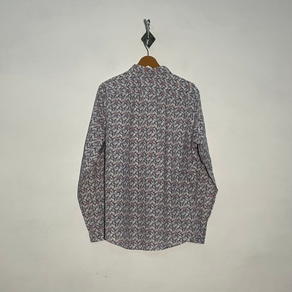 That's It Men's Dress Shirt Purple White Pink Floral #3404