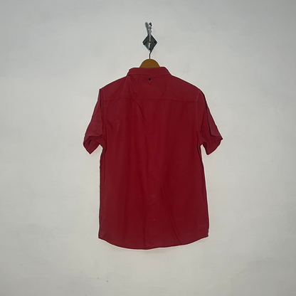 River Island Men's Dress Shirt Light Red Preloved #3401