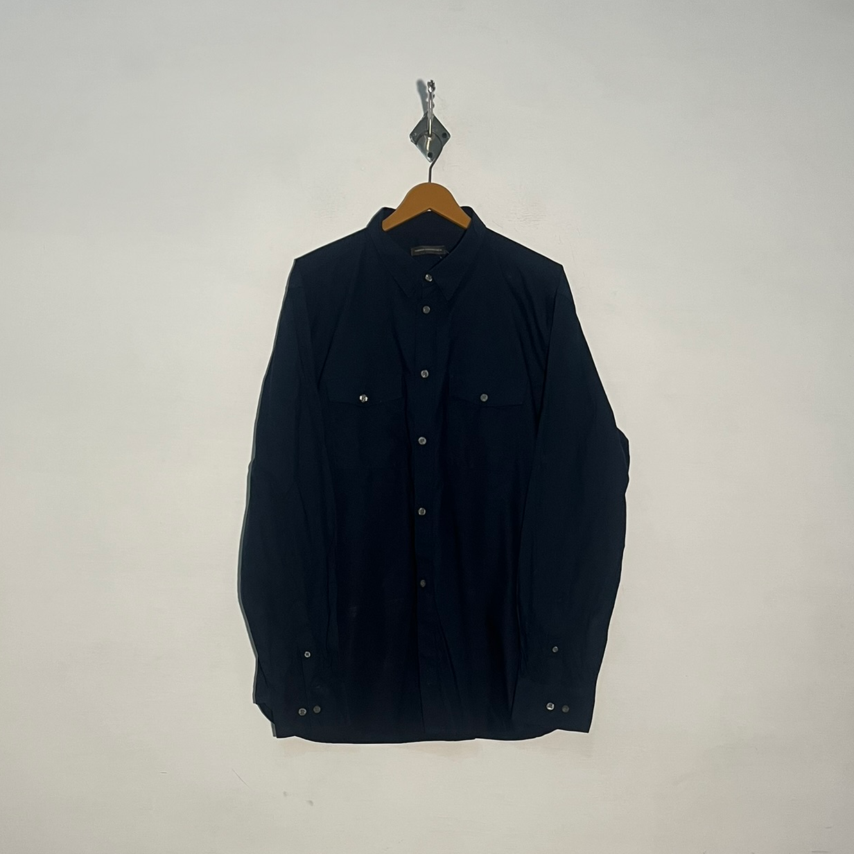French Connection Men's Dress Shirt Dark Blue Preloved #3429