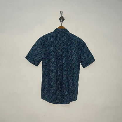 Boss Men's Dress Shirt Dark Blue & Blue Floral Preloved #3428