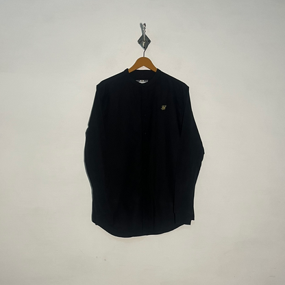 Silk Silk Men's Dress Shirt Black Preloved #3431