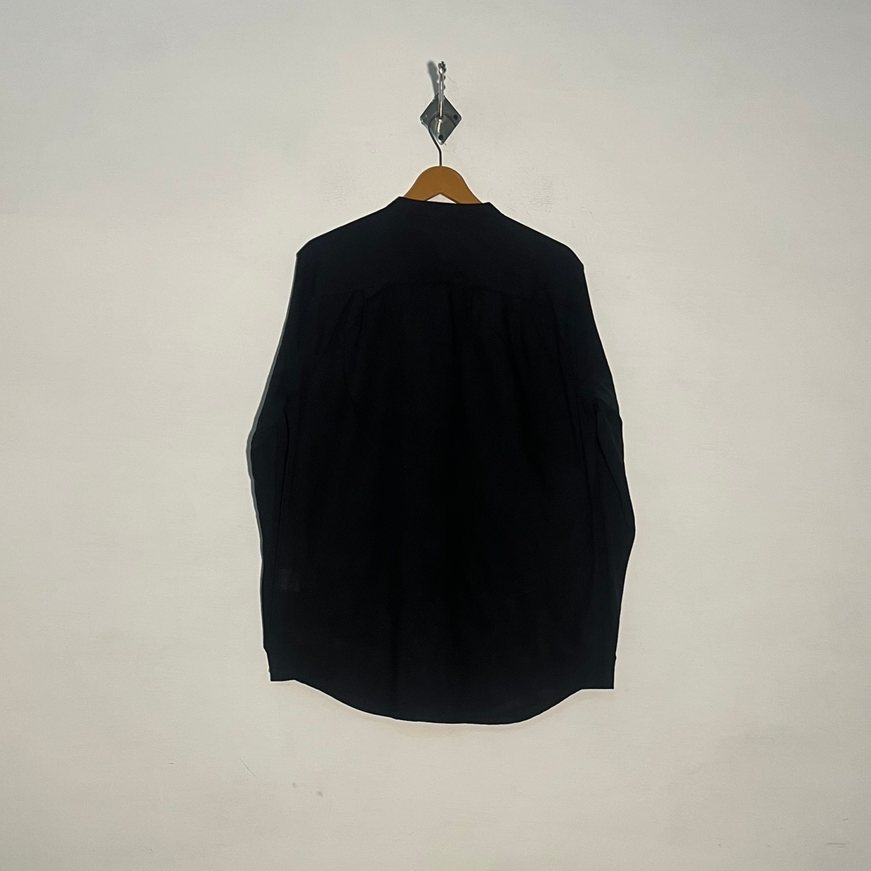 Silk Silk Men's Dress Shirt Black Preloved #3431